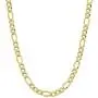 14K Yellow Gold Filled Solid Figaro Chain Necklace, 3.2 mm Wide