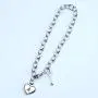 TOWSIX Initial Charm Bracelet,Stainless Steel Heart Engraved Letters Bracelet Jewelry 26 Alphabet Personalized Name Bracelet Gift for Women Teen Girls