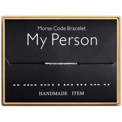 My Person Morse Code Bracelet Handmade Bead Adjustable String Bracelets Inspirational Jewelry for Women