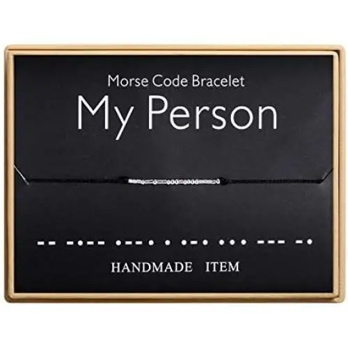 My Person Morse Code Bracelet Handmade Bead Adjustable String Bracelets Inspirational Jewelry for Women My Person Morse Code Bracelet Handmade Bead Adjustable String Bracelets Inspirational Jewelry for Women