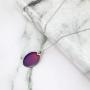 Ms.Iconic 17x22MM Oval Disc Rainbow Mood Charm Color Change Necklace Color Changing Jewelry Bridesmaid Wedding Gift for Her