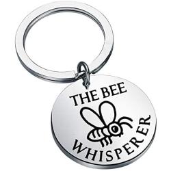 BEKECH Honey Bee Keychain The Bee Whisperer Keychain Bee Jewelry Bee Gifts for Bee Lovers,Beekeepers and Hive Owner