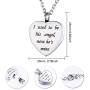 Valyria Heart Cremation Urn Necklace Memorial Keepsake Jewelry - Engraved I Used to be his Angel, Now Hes Mine