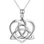 Celtic Love Knot Necklace Jewelry Sterling Silver Good Luck Vintage Triquetra Irish Celtic Love Heart Pendant Necklace for Women Girls