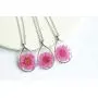 SI EASY Pressed Flower Pendant Necklace Real Dried Flower Resin Jewellery SI EASY Pressed Flower Pendant Necklace Real Dried Flower Resin Jewellery