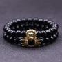 Joan Nunu Handmade 8mm Stone Beads Bracelets Set King Crown Tiger Charm Fashion Jewelry for Men Women