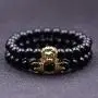 Joan Nunu Handmade 8mm Stone Beads Bracelets Set King Crown Tiger Charm Fashion Jewelry for Men Women