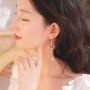 Asymmetrical Star Moon Tassel Drop Dangle Earrings Long Lucky Star Planet Cubic Zirconia Earrings for Women Girls