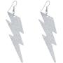 IDB Delicate Filigree Dangle Lightning Bolt Drop Hook Earrings - Available in Silver and Gold Tones