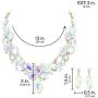SP Sophia Collection Stunning Womens Round Collar Cluster Pendant Necklace with Matching Teardrop Stud Post Dangle Earrings Jewelry Set