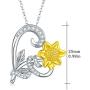 You Are My Sunshine Sunflower Necklace S925 Sterling Silver Sunflower Jewelry for Women Teens