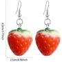 Korean Earrings Jewelry Simulation Strawberry Earrings Girl Fun Cute Fruit Acrylic Drop Earrings for Women