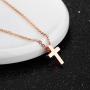 Anloo Tiny Small Cross Pendant Necklace for Boys Girls,Stainless Steel Small Crucifix Chocker Necklace for Young Toddler Kids