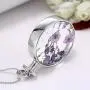 Round Dry Pressed Plant Specimen Lavender Pendant Necklace, Handmade Pressed Flower Necklace with White Gold Plated for Your Wife, Girlfriend, Lover, Mother, Friends & Colleagues