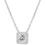 PAVOI 14K Gold Plated Post Faux Diamond Round Solitaire Pendant Halo Necklace | Gold Necklace for Women | Slider Adjustable