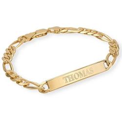MyNameNecklace Personalized Signature ID Men Bracelet-Sterling Silver 925 /Gold Plated Custom Engraved Father Day Jewelry Gift for Him
