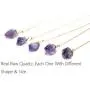 KISSPAT Unpolished Raw Amethyst Stone Pendant Necklace with 26 Long Chain KISSPAT Unpolished Raw Amethyst Stone Pendant Necklace with 26 Long Chain