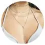 Zehory Boho Layered Crystal Choker Necklace Silver Long Tassel Pendant Y Necklaces Chain Jewelry Adjustable for Women and Girls