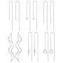 ORAZIO 6 Pairs Stainless Steel Chain Tassel Earrings for Women Lightweight Wave Threader Ball Dangle Drop Minimalist Chain Earrings Set
