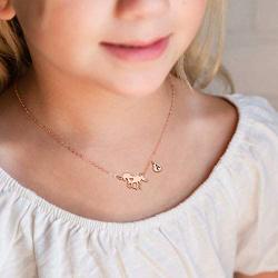 Ursteel Horse Gifts for Women Girls, Dainty Horse Jewelry 14k Gold Plated Heart Initial Horse Necklace Personalized Gifts Horse Necklaces for Girls Women