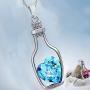 KEPKGO Love Heart Crystal Pendant Necklace with Unique Bottle Shape Valentines Day Jewelry Gifts for Womens Girls