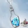 KEPKGO Love Heart Crystal Pendant Necklace with Unique Bottle Shape Valentines Day Jewelry Gifts for Womens Girls KEPKGO Love Heart Crystal Pendant Necklace with Unique Bottle Shape Valentines Day Jewelry Gifts for Womens Girls