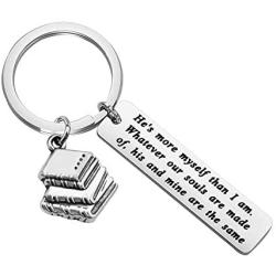 CYTING Emily Bronte Quote Hes More Myself Than I Am Inspirational Keychain Literature Gift for Book Lovers Teachers Librarians
