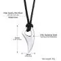 Stainless Steel Pendant Necklace for Men Women, Cool Punk Shark Teeth Necklace, Cross Necklace, Star of David Necklace, Black Leather Cord, Come Gift Box Stainless Steel Pendant Necklace for Men Women, Cool Punk Shark Teeth Necklace, Cross Necklace, Star of David Necklace, Black Leather Cord, Come Gift Box