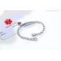 VNOX Custom Engraving Special Rolo Chain Medical Alert id Bracelet for Women Girls,Adjustable 6-7.8 Inches