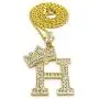 CBC Crown Rhinestone Studded Crown Initial Alphabet Letter Pendant Necklace 24'' Rope Chain Necklaces CBC Crown Rhinestone Studded Crown Initial Alphabet Letter Pendant Necklace 24'' Rope Chain Necklaces