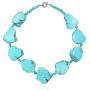 Lii Ji 19'' Big Irregular Shape Blue Simulated Turquoise Howlite Statement Necklace