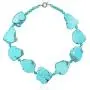 Lii Ji 19'' Big Irregular Shape Blue Simulated Turquoise Howlite Statement Necklace