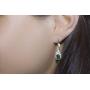 MIA SARINE Rhodium Plated Sterling Silver Rectangular Simulated Aquamarine and Cubic Zirconia Bridal Leverback Earring