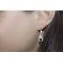 MIA SARINE Rhodium Plated Sterling Silver Rectangular Simulated Aquamarine and Cubic Zirconia Bridal Leverback Earring MIA SARINE Rhodium Plated Sterling Silver Rectangular Simulated Aquamarine and Cubic Zirconia Bridal Leverback Earring