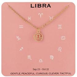 Augonfever Zodiac Necklace Constellation Horoscope Jewelry Birthday for Women Girls