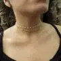Fettero Dainty Layered Gold Chocker Handmade Beads 14K Gold Fill Heart White Opal Necklace Fettero Dainty Layered Gold Chocker Handmade Beads 14K Gold Fill Heart White Opal Necklace