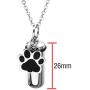 Jovivi Personalized Custom Stainless Steel Pet Puppy Dog Paw Charm Cylinder Urn Necklace Keychain for Ashes Memorial Keepsake Pendant Cremation Jewelry with Filler Kit and Box