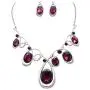 Rosemarie Collections Womens Statement Silver Tone and Spiral Loop Crystal Bib Necklace and Earrings Set Rosemarie Collections Womens Statement Silver Tone and Spiral Loop Crystal Bib Necklace and Earrings Set
