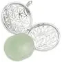 Nupuyai Alloy Flower of Life Mandala 28mm Round Stone Pendant Necklace 19 inches