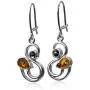 Sterling Silver Amber Contemporary Earrings