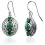 1.64 Ctw Pear Green Emerald 925 Sterling Silver Dangle Earring For Women By Orchid Jewelry