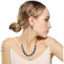 Colife fashion Crystal Necklace and Dangle Earrings Jewelry Sets for Women with Red Green Purple Blue and Multicolor to Choose
