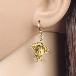 WEVENI Alloy Cute Mushroom Duck Earrings Dangle Silver Gold Plated Jewelry Dainty Gift for Girls Women Ladies