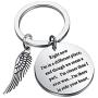 AKTAP Memorial Keychain Rememberance Gift Right Now I’m in A Different Place We Seem Apart I’m Closer Than I Ever was Sympathy Jewelry Loss of Loved One