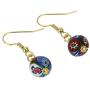GlassOfVenice Murano Glass Mosaic Millefiori Ball Earrings - Gold