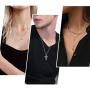 Nofade Silver Cross Star of David Pendant Necklace Gold&Silver Two Tone Pendant Religious Jewish Jewelry for Women Men, Chain 18(with Gift Box)
