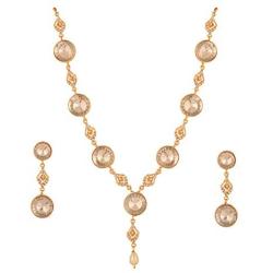 Touchstone Indian Bollywood Intricately Crafted Diamond Look Rhinestone Crystal Colorful Wedding Designer Jewelry Necklace Set in Gold and Silver Tone for Women.