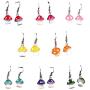 Mushroom Shape Pendant Dangle Earrings Funny Sweet Fresh Simulation Mushroom Drop Earrings Colorful Mushroom Food Charm Earrings for Women Girls Jewelry