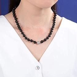Malahill Natural Stone Beaded Necklace for Women Men Gemstone Knotted Necklace Birthstone Necklace 18 inches.