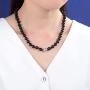 Malahill Natural Stone Beaded Necklace for Women Men Gemstone Knotted Necklace Birthstone Necklace 18 inches.